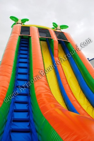 27 foot tall tropical dual lane water slide rental Denver Colorado